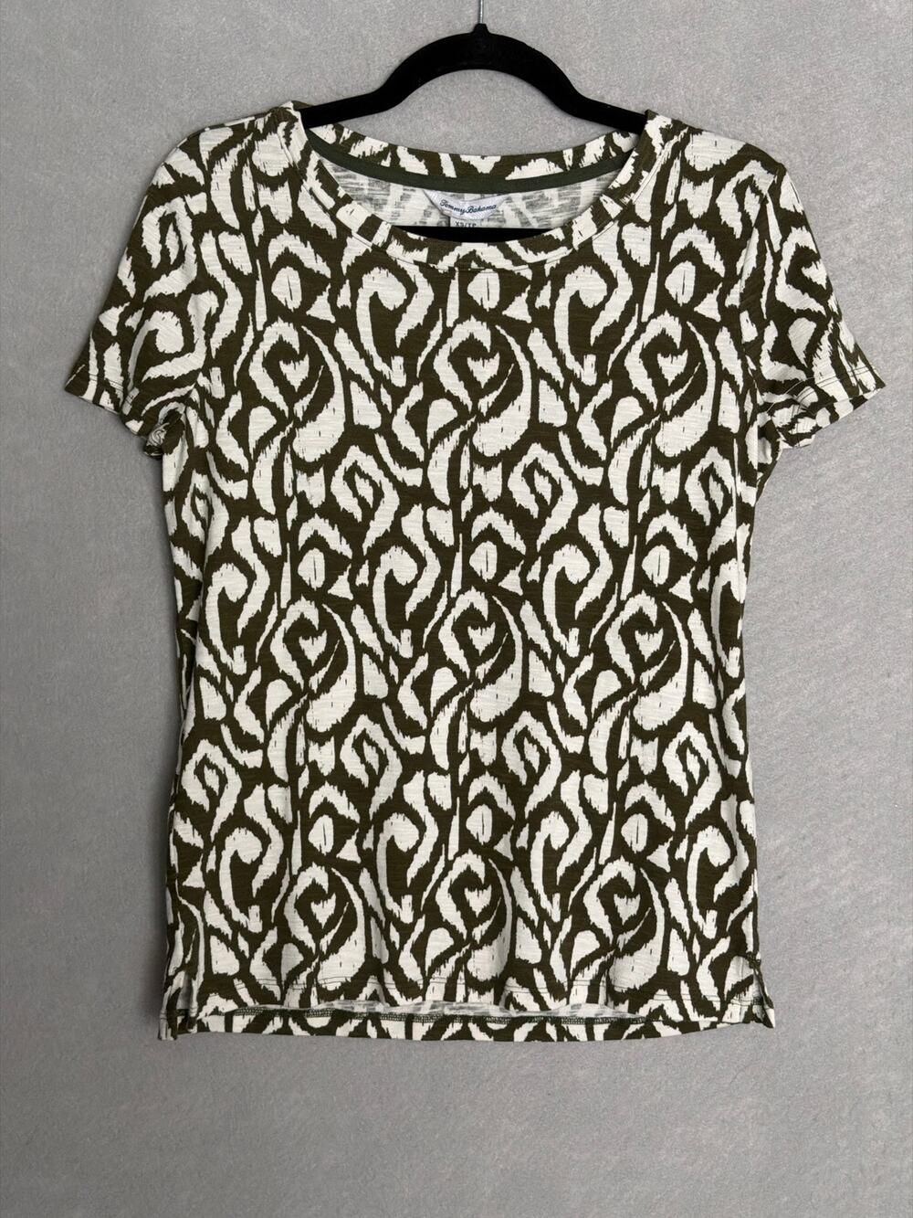 Tommy Bahama Ashby Isles Top Inlet Ikat Crew Palm Verde Women's XS NEW